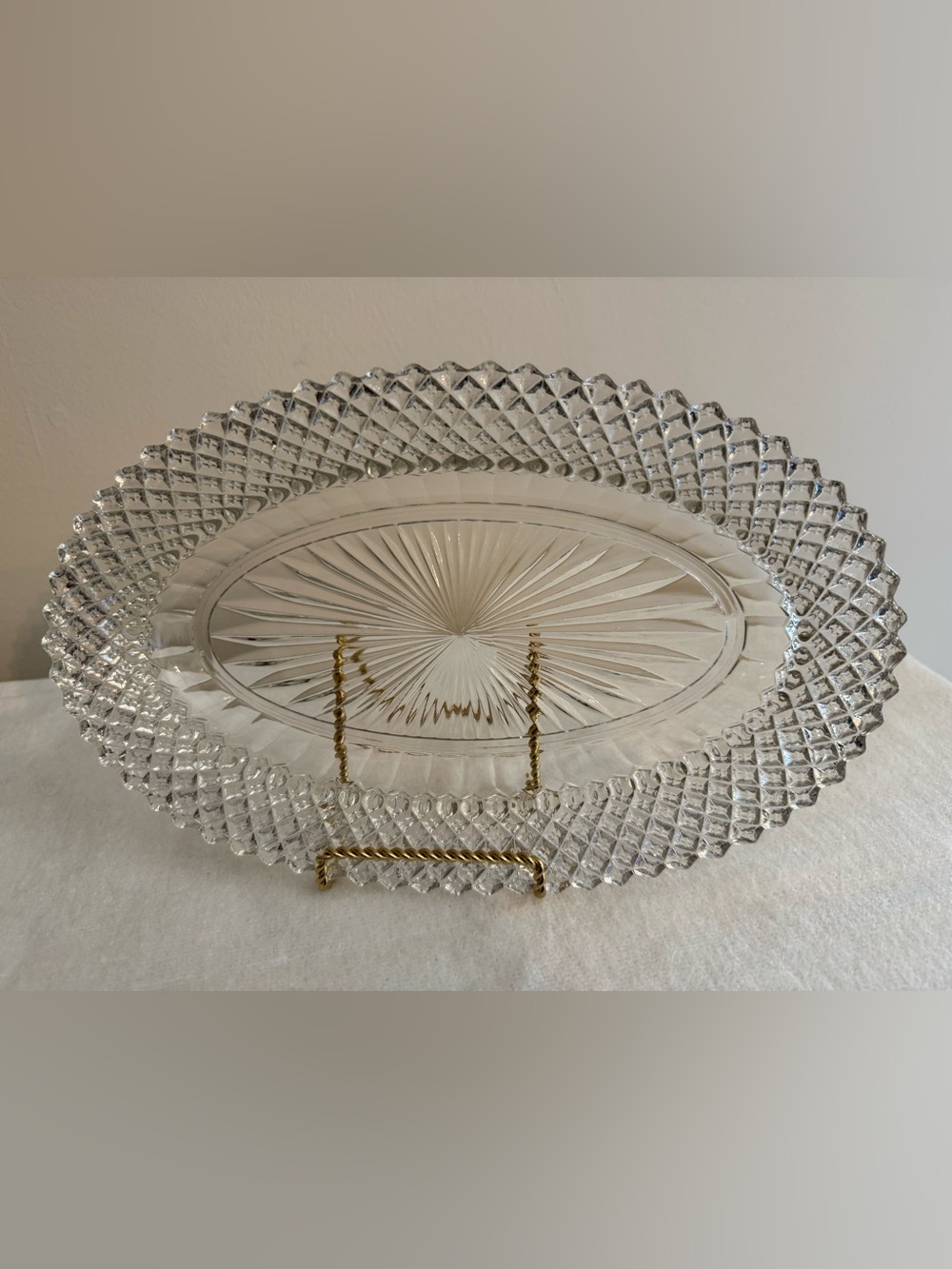 Vintage Anchor Hocking Miss America Glass Oval Celery Dish/Oval Plate Excellent!